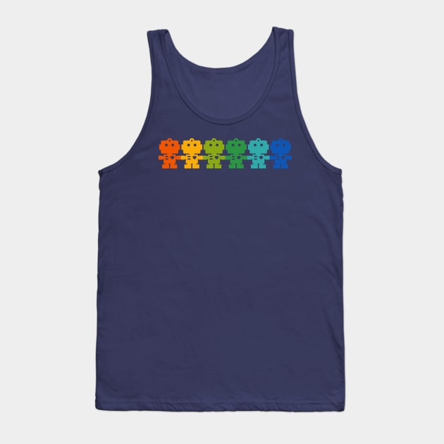 Rainbow Robots holding hands Tank Top by XOOXOO